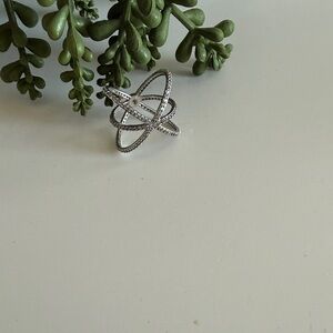 Henri Bendel Silver Crisscross Ring